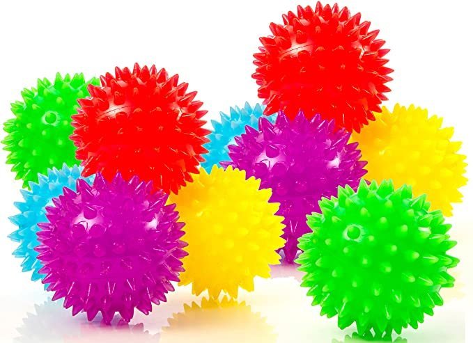 10-Pack of Spiky Sensory Balls - Squeezy and Bouncy Fidget Toys ...