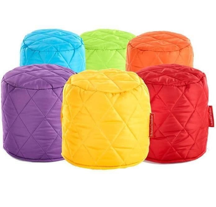 6 Pack Small Quilted Bean Bag Pouffes - TheraplayKids