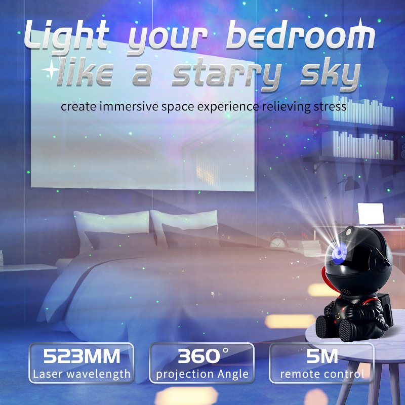 Astronaut Star Projector Night Light LED Starry Sky Galaxy Lamp For - TheraplayKids