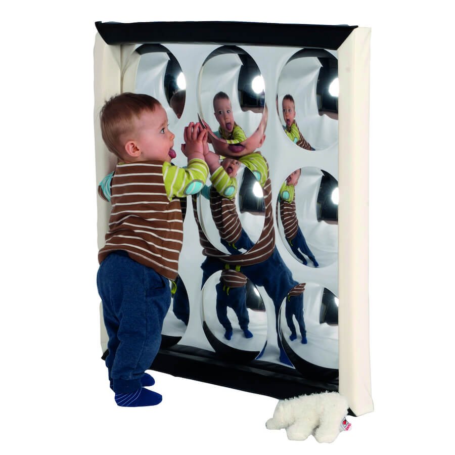 Black and White Soft Frame Bubble Mirror - TheraplayKids