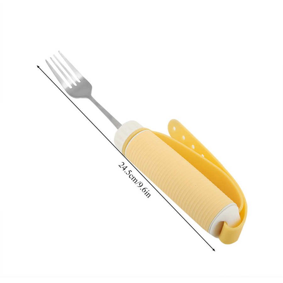 4 Adaptive Utensils Spoon Fork Knife set Disabilty Arthritis Solid Hand  Grip