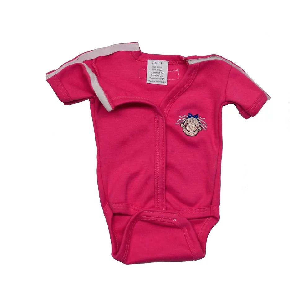 Girls Medical & G-Tube Accessible Short One-Piece Bodysuit - TheraplayKids