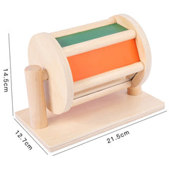 Montessori Materials Wooden Sensory Spinning Drum With Mirror Sounds