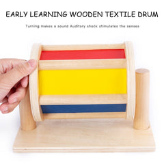 Montessori Materials Wooden Sensory Spinning Drum With Mirror Sounds