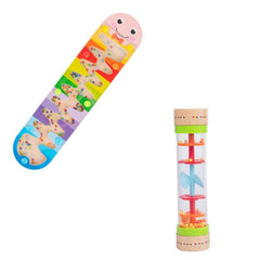 Wooden Simulated Rain Sound Board Hourglass Baby Orff Musical Sensory - TheraplayKids